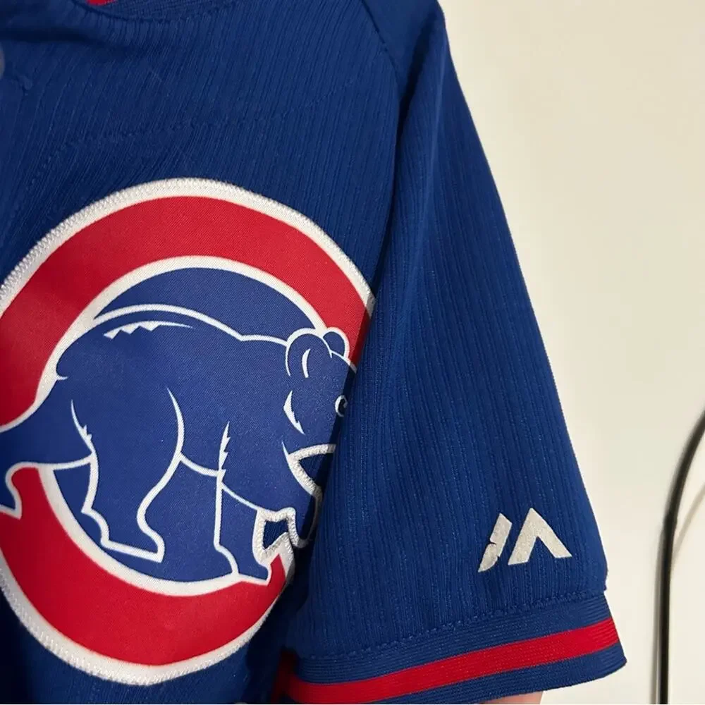 Majestic Chicago Cubs Kids MLB Short Sleeve Blue & Red‎ Jersey Size Medium 10/12